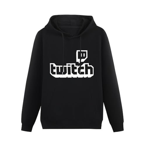 Twitch Tv Purple Gaming Gamer Fathers Day Sports Fan Hoody Unisex Ptinted Hoodies Long Sleeve Men's Hooded with Pocket Black XXL von LAM PURE