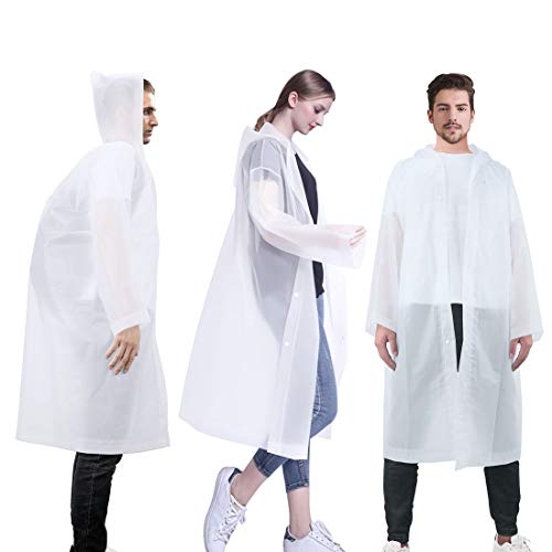 LAMA 3 Stück Regenponcho Wiederverwendbar Regenmantel Unisex Regenbekleidung Regencape Regenjacke Raincoat für Herren Damen Fahrrad Wandern Camping Reisen Angeln Konzert Stadion Festival Transparent von LAMA