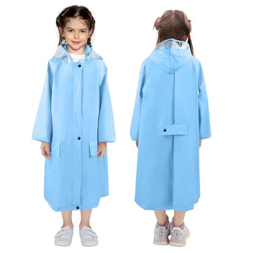 LAMA Regenmantel Kinder, Regenponcho Mädchen Leichter Kinder Regenjacke, Wiederverwendbar Regenbekleidung Regencape mit Kapuze & Rucksackabdeckung, Raincoat für Fahrrad Wandern Camping, Blau XL LAMA Regenmantel Kinder, Regenponcho Mädchen Leichter Kinder Regenjacke, Wiederverwendbar Regenbekleidung Regencape mit Kapuze & Rucksackabdeckung, Raincoat für Fahrrad Wandern Camping, Blau XL von LAMA