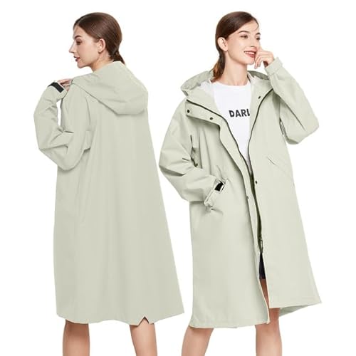 LAMA Regenmantel Wasserdicht Regenponcho Unisex Regenjacke Atmungsaktiv Regencape Regenschutzbekleidung Raincoat für Herren Damen Fahrrad Wandern Camping Reisen, Grau, L von LAMA