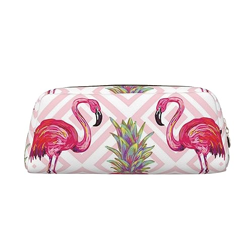 LAMAME Basketball Court Backboard Gedruckt Reißverschluss Stift Fall Tragbare Schreibwaren Beutel Ledertasche Tasche, Pink Flamingo Ananas, Einheitsgröße, Münzbeutel von LAMAME