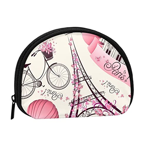 LAMAME Deer Printed Coin Purse Mini Coin Organizer Portable Multifunctional Storage Bag, Romantisches Paris Eiffelturm Fahrrad, Einheitsgröße von LAMAME