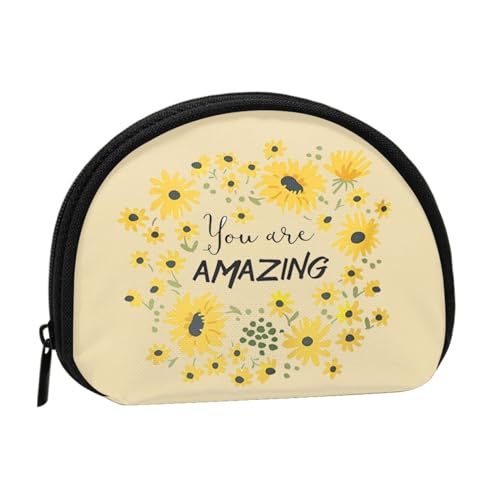 LAMAME Floral Ivy Blossoms Tree Printed Coin Purse Mini Coin Organizer Portable Multifunctional Storage Bag, Wilde Gänseblümchen, Einheitsgröße von LAMAME