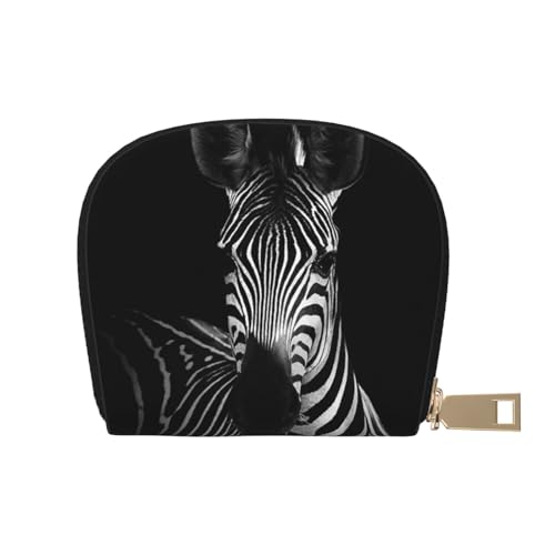 LAMAME Frohe Weihnachten Bedruckte Leder Kartenetui Kreditkartenetui Visitenkartenhalter, zebra, Einheitsgröße von LAMAME