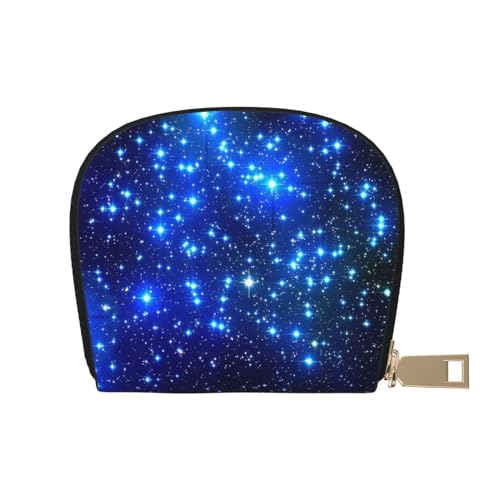 LAMAME Gold Dollar Zeichen Gedruckt Leder Shell Karte Tasche Kreditkartenhalter Reißverschluss Kartenhalter Brieftasche, Galaxy Stars, Einheitsgröße von LAMAME