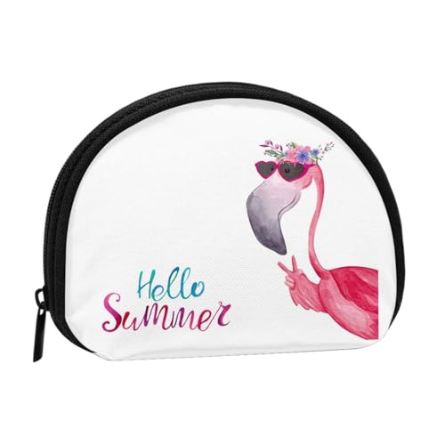 LAMAME Kaninchen in verschiedenen Posen Springen Laufen Bedruckte Münzbörse Mini Coin Organizer Tragbare Multifunktionale Aufbewahrungstasche, Flamingo, Einheitsgröße von LAMAME