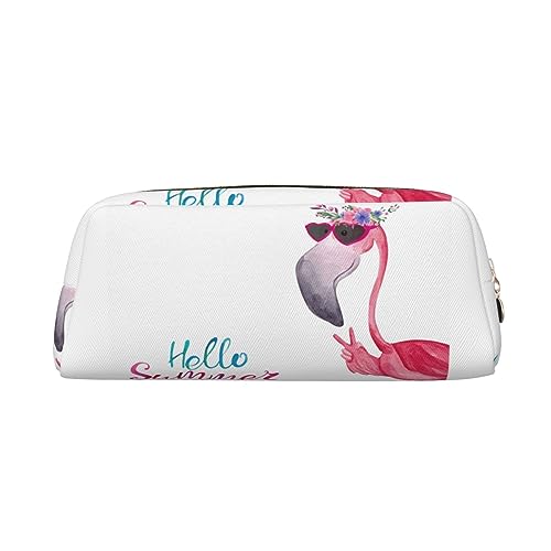 LAMAME Kaninchen in verschiedenen Posen Springen Laufen Gedruckt Reißverschluss Stift Fall Tragbare Schreibwaren Beutel Ledertasche Tasche, Flamingo, Einheitsgröße, Münzbeutel von LAMAME