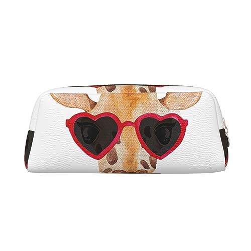 LAMAME Kaninchen in verschiedenen Posen Springen Laufen Gedruckt Reißverschluss Stift Fall Tragbare Schreibwaren Beutel Ledertasche Tasche, giraffe, Einheitsgröße, Münzbeutel von LAMAME