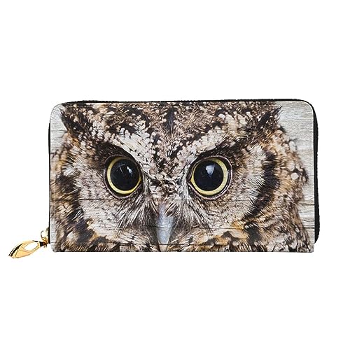 LAMAME Niedliche Baby Pinguine Skizze Gedruckt Große Reise Brieftasche Männer Frauen Reißverschluss Clutch Kartenhalter, Eulenvögel, Einheitsgröße von LAMAME