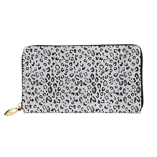 LAMAME Palmen gedruckt große Reise Brieftasche Männer Frauen Reißverschluss Clutch Kartenhalter, leopardenmuster, Einheitsgröße von LAMAME