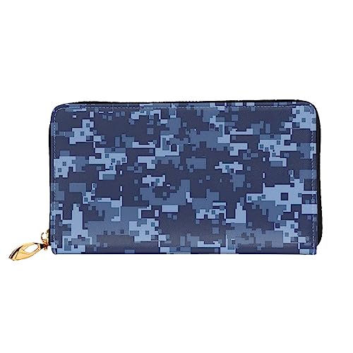 LAMAME Sushi Dill Pickles Gedruckt Große Reise Brieftasche Männer Frauen Reißverschluss Clutch Kartenhalter, Camouflage-Muster, Einheitsgröße von LAMAME