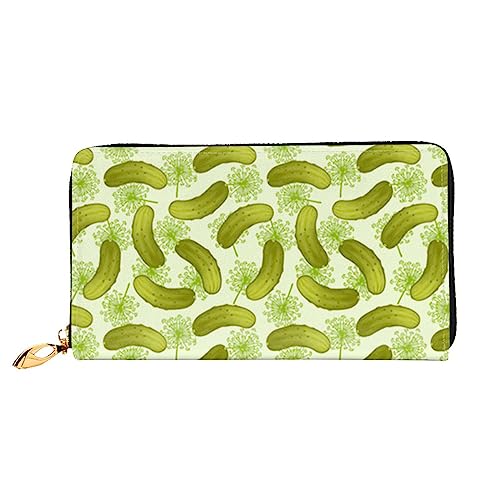 LAMAME Sushi Dill Pickles Gedruckt Große Reise Brieftasche Männer Frauen Reißverschluss Clutch Kartenhalter, Sushi Dill Pickles, Einheitsgröße von LAMAME