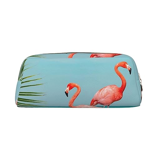 LAMAME Sushi Dill Pickles Gedruckt Reißverschluss Stift Fall Tragbare Schreibwaren Beutel Ledertasche Tasche, Flamingo im Wasser, Einheitsgröße, Münzbeutel von LAMAME