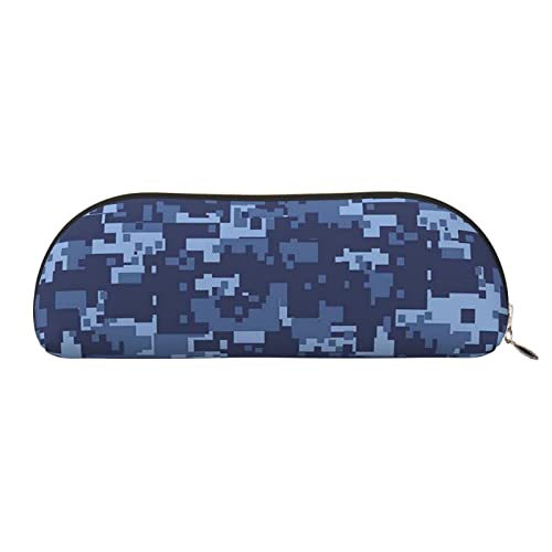 LAMAME Sushi Dill Pickles Gedruckt halbrunde Reißverschluss Stift Tasche Tragbare Schreibwaren Beutel Ledertasche Fall, Camouflage-Muster, Einheitsgröße, Münzbeutel von LAMAME