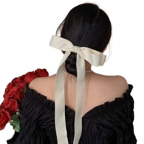 1 x 1 Paar Haarspange mit Schleife, elegante lange Schleife, Feder-Haarspange für Mädchen, Fotografie, Pferdeschwanz, Styling-Tiaras, Haar-Cl von LAMDNL