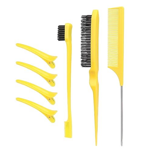 7-teiliges Haarbürsten mit Entenschnabel-Clips-Set, Nylon-Teasing-Haarbürsten, Salon-Teasing-Bürste für Frauen und Mädchen, neckende Haarbürste von LAMDNL