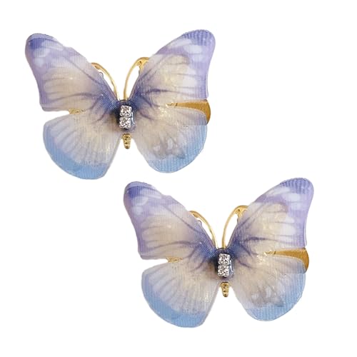Schmetterlings-Haarspange, 4,1 cm, Strass, Haarnadeln für Damen und Mädchen, Styling, bewegliche Flügel-Metall-Haarnadel für dickes Haar, klein von LAMDNL