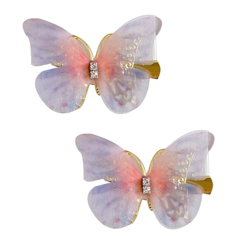 Schmetterlings-Haarspange, 4,1 cm, Strass, Haarnadeln für Damen und Mädchen, Styling, bewegliche Flügel-Metall-Haarnadel für dickes Haar, klein von LAMDNL