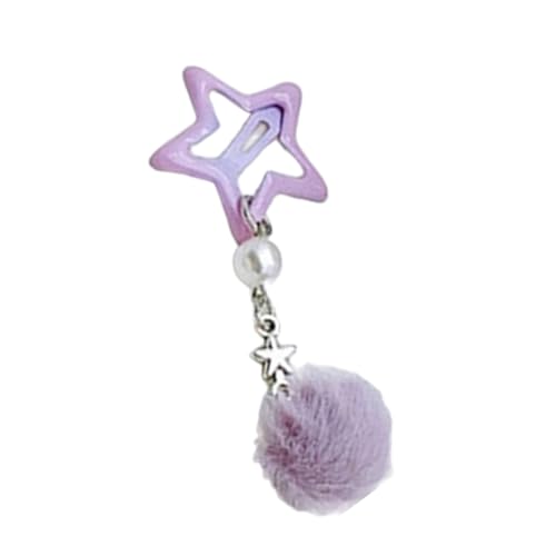 Star Hairslide Vielseitige Haarspange Pelzball Anhänger Haarspange Pelzball Anhänger Haarnadel Kopfbedeckung Dekorationen Haarnadeln Frauen Kopfschmuck von LAMDNL