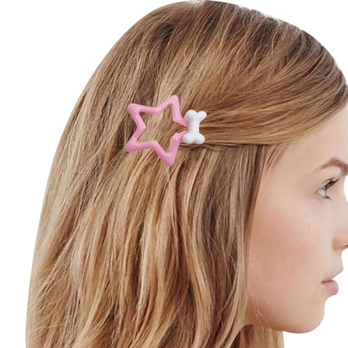 Y2K Haarspange aus Legierung mit Sternen, für Damen und Mädchen, mit Knochenschnappen, Haarstyling-Zubehör, ästhetische Haarspangen für weibliches Haar von LAMDNL