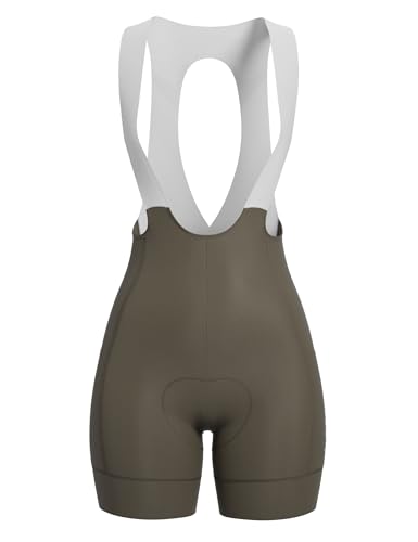 LAMEDA Fahrradhose Damen Gepolsterte Kurz Trägerhose Fahrrad Sommer Bib Shorts Atmungsaktiv Elastisch Radhose mit Sitzpolster für Radfahren Rennrad Grau L von LAMEDA