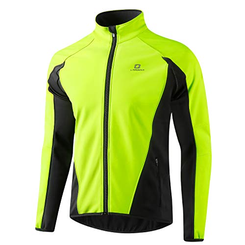 LAMEDA Fahrradjacke Herren Winter Thermo Softshelljacke Radjacke Wasserdicht Winddicht Atmungsaktiv Reflektierend Laufjacke Herbst Damen für Radfahren Sport Laufen Wandern Grün XXL von LAMEDA