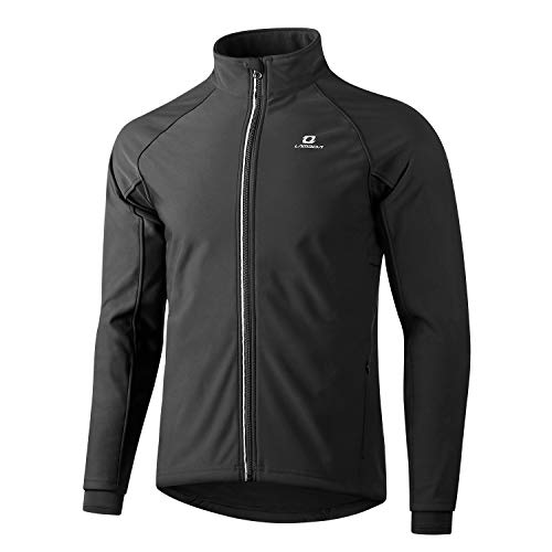 LAMEDA Herren Winddichte Fahrradjacke Thermo Fleece Softshell Laufjacke für Outdoor und Multisport - Schwarz - X-Large von LAMEDA