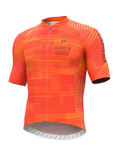 LAMEDA Radtrikot Fahrradtrikot Herren Kurzarm Funktionsshirt T Shirt Atmungsaktiv Schnell Trocknen Fahrradbekleidung Damen Kurz für Radsport Fitness Orange M von LAMEDA