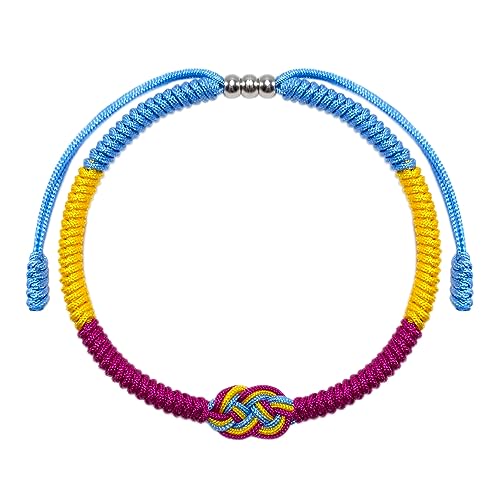 LAMIBEE Pride Infinity Love Wins, LGBTQAI+ Pride Love Wins Tibetische Handgelenk-Wickel-Armbänder, mit LGBTQ-Surfer-String-Seil-Armband für Sie und Ihn, Damen und Herren, Unterstützung der von LAMIBEE