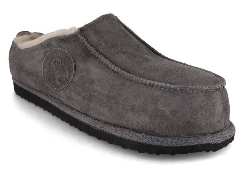 LAMMBOCK Sheepskin Slip-On Lammfell Hausschuhe für Damen Herren, grau Hausschuh Winterhausschuhe aus Lammfell, temperaturregulierend von LAMMBOCK