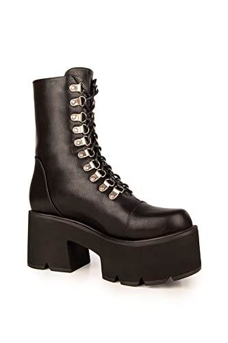 LAMODA Damen Auroa Mid Calf Boot, Black Pu, 37 EU von LAMODA