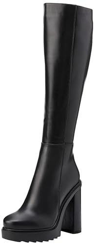 LAMODA Damen Bernstein Kniehohe Stiefel, Schwarz (Black Pu), 39 EU von LAMODA