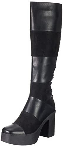 LAMODA Damen Brain Stew Knee High Boot, Black Pu, 38 EU von LAMODA