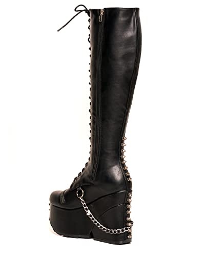 LAMODA Damen Crash And Burn Knee High Boot, Black Pu, 39 EU von LAMODA