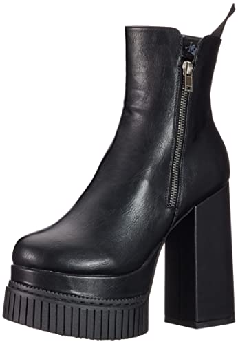 LAMODA Damen Crew Mid Calf Boot, Black Pu, 38 EU von LAMODA