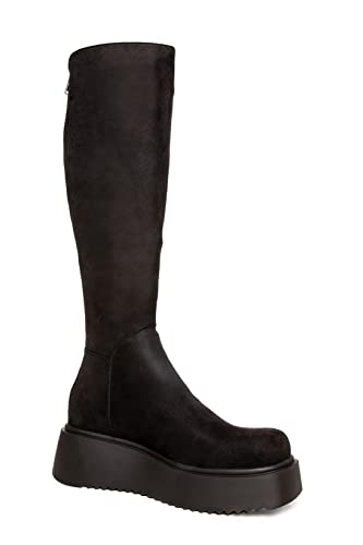 LAMODA Damen Cruel Winter Knee High Boot, Black Suede, 37 EU von LAMODA