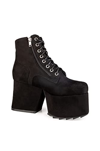 LAMODA Damen Crushed Velvet Mid Calf Boot, Black Suede, 41 EU LAMODA Damen Crushed Velvet Mid Calf Boot, Black Suede, 41 EU von LAMODA