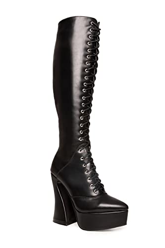 LAMODA Damen Dark Fantasy Knee High Boot, Black Pu, 36 EU von LAMODA