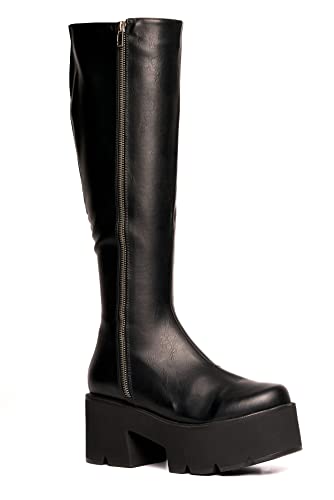 LAMODA Damen Devious Knee High Boot, Black Pu, 38 EU LAMODA Damen Devious Knee High Boot, Black Pu, 38 EU von LAMODA
