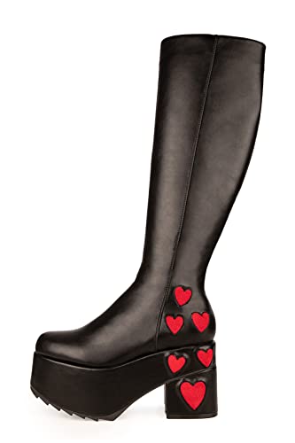 LAMODA Damen Dine With Me Knee High Boot, Black Pu, 40 EU von LAMODA