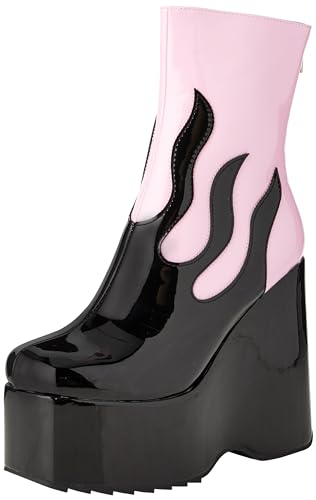 LAMODA Damen Einsamkeit Stiefelette, Pink Patent Black Flame, 38 EU von LAMODA