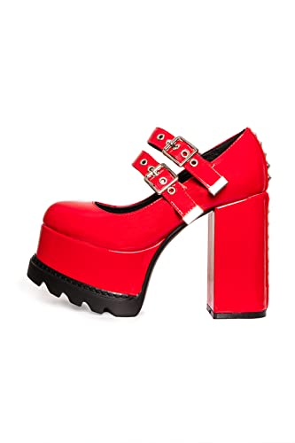 LAMODA Damen Entitled Extreme Court Shoe, Red Patent, 39 EU von LAMODA