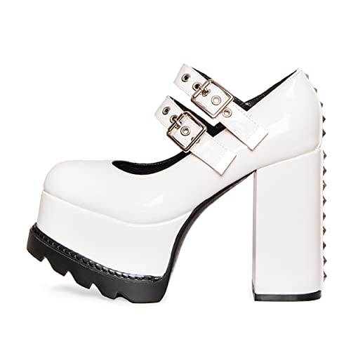LAMODA Damen Entitled Extreme White Court Shoe, White Patent, 41 EU von LAMODA