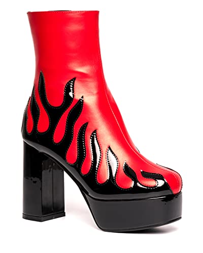LAMODA Damen Eternal Flame Ankle Boot, Black Patent Red, 38 EU von LAMODA