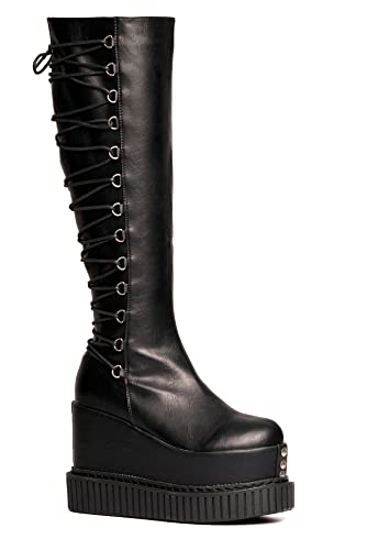 LAMODA Damen Ever Lasting Light Knee High Boot, Black Pu, 40 EU von LAMODA