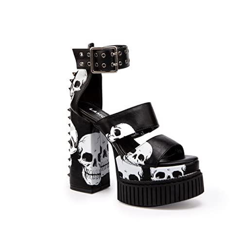 LAMODA Damen Fallen Angel Court Shoe, Black Skull, 36 EU von LAMODA