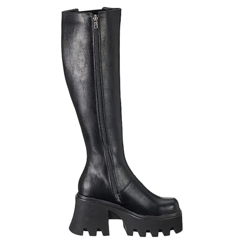LAMODA Damen For You Knee High Boot, Black Pu, 36 EU von LAMODA