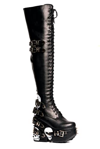 LAMODA Damen Irrational Thoughts Knee High Boot, Black Skull, 38 EU von LAMODA