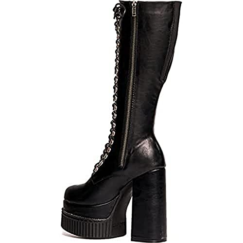 LAMODA Damen Just Like Me Mid Calf Boot, Black Pu, 36 EU von LAMODA