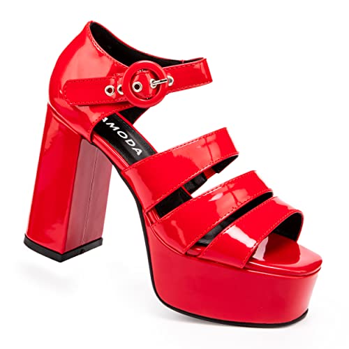 LAMODA Damen Knock Knock Court Shoe, Red Patent, 36 EU von LAMODA